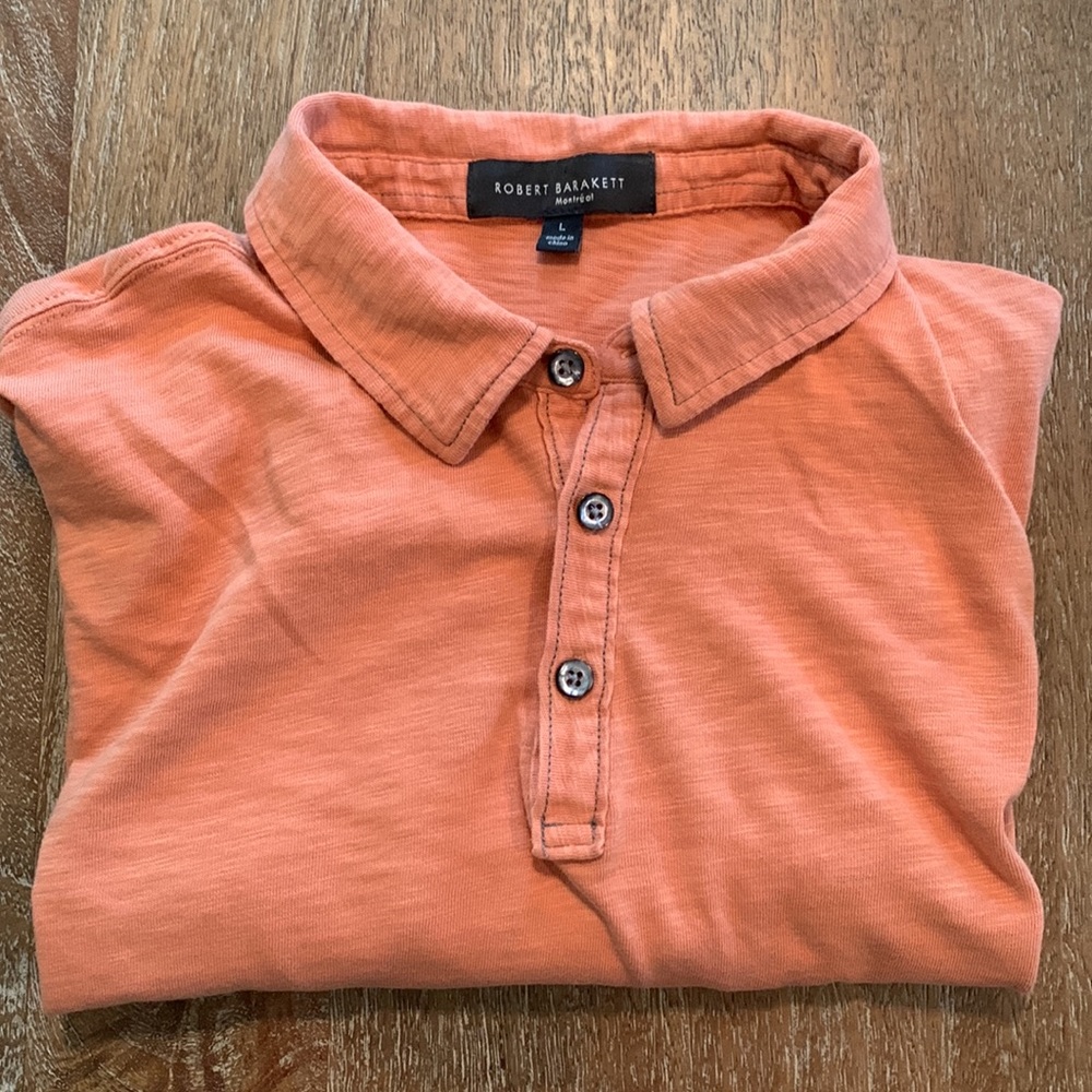 Robert Barakett Large Slub Polo in Orange